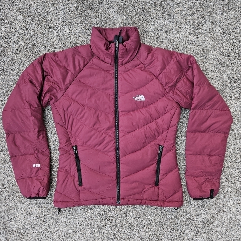 The North Face Goose Down 550 Maroon Pink Coat Jacket Quilted Winter Women's MED